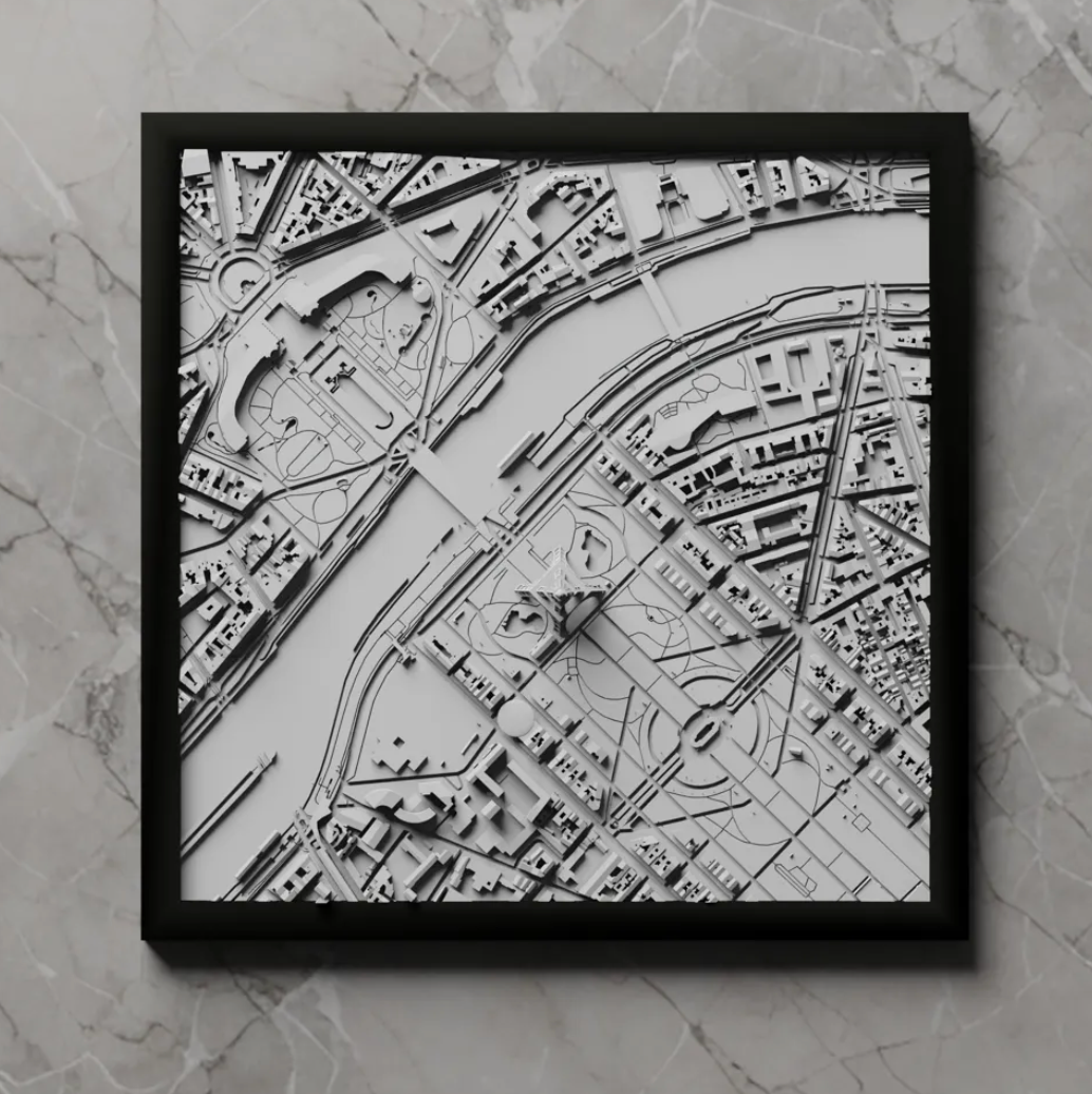 Paris 3D City Diorama – Eiffel Tower Skyline Model